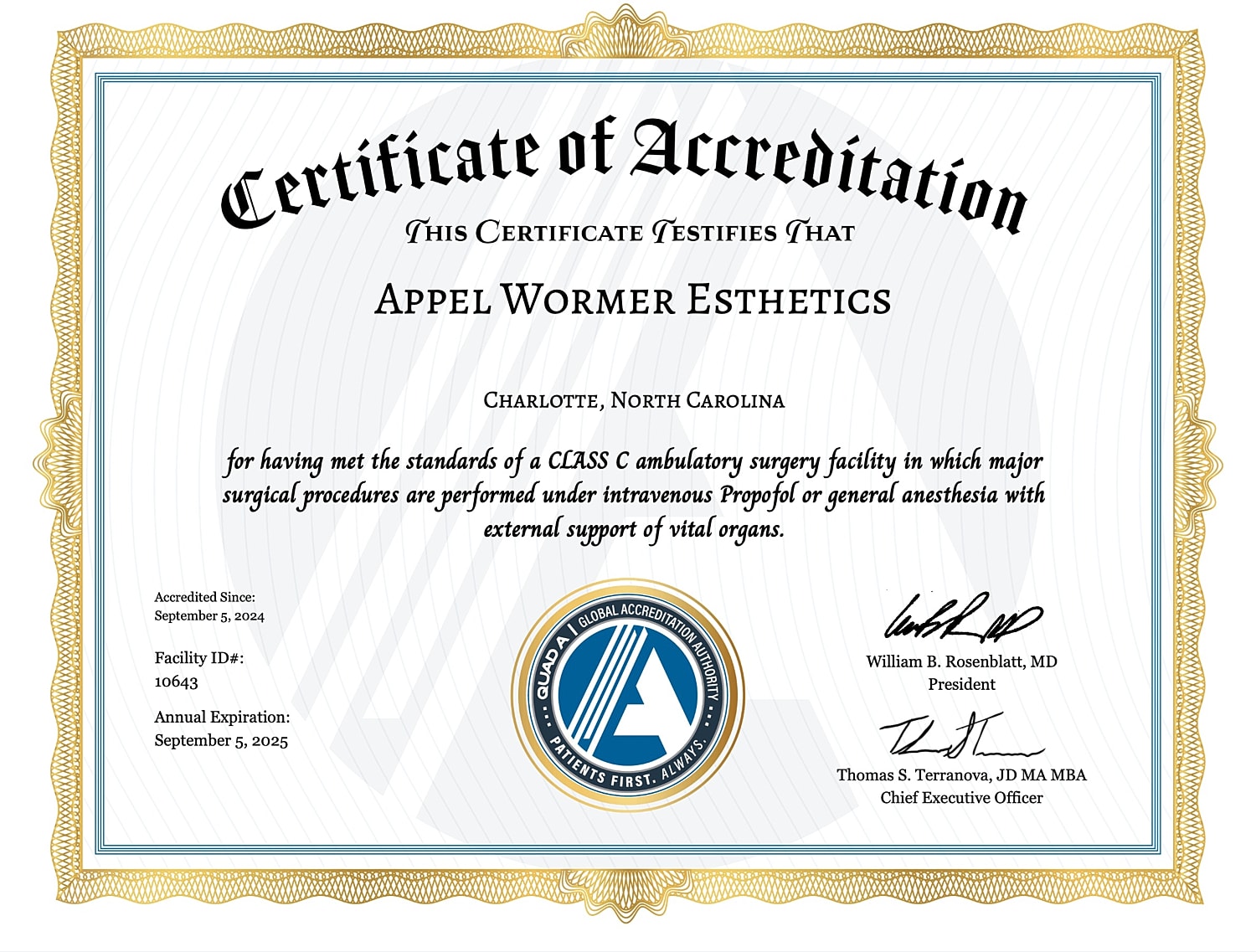 Med Spa Blog We are Proud To Announce Our Quad A Certification