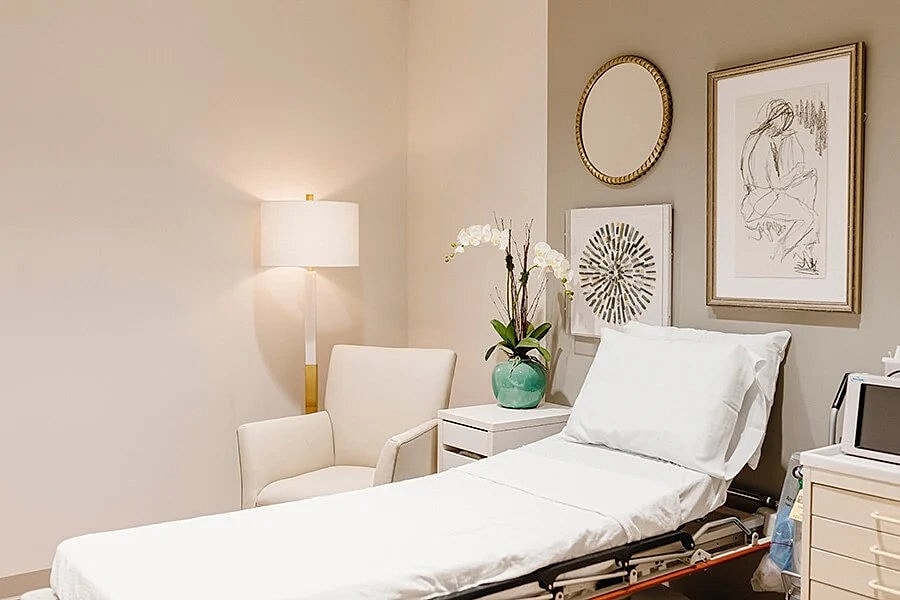 Clean and modern medical examination room setup